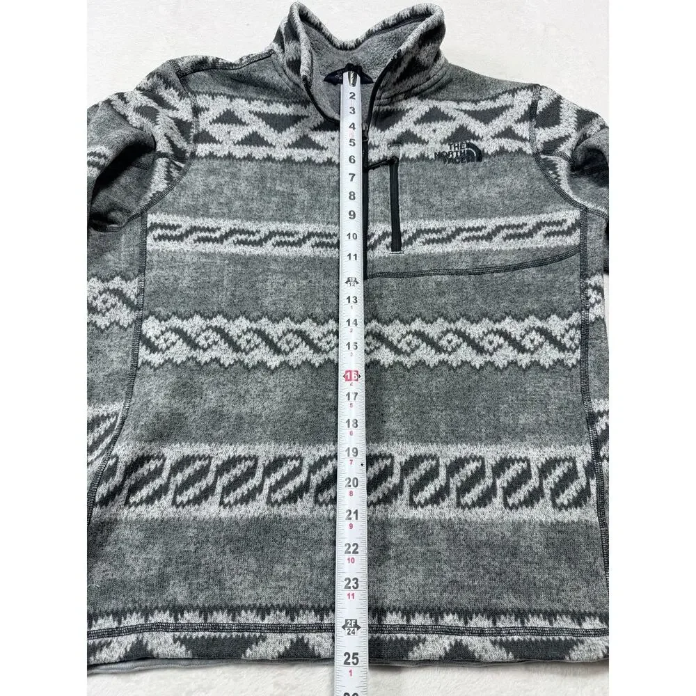The North Face Tribal Southwest 1/4 Zip Fleece Pullover Gray Men Lg Gorpcore